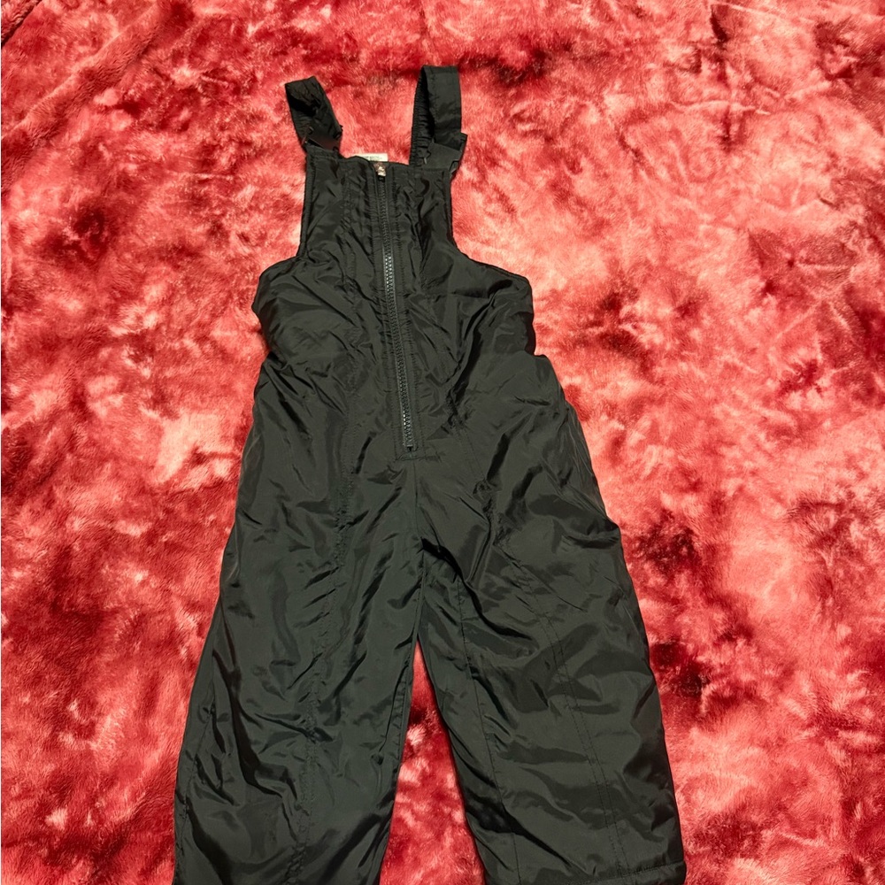 Kids Black Snow Overalls 3T